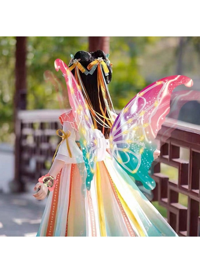 Children Girls Luminous Butterfly Electric Wings Toy Music Elf Wings Performance Costumes Wholesale-Color:[High Edition Installation-Free Watch Remote Control] Elf Wings [National Tide Blue]]  - Image 4