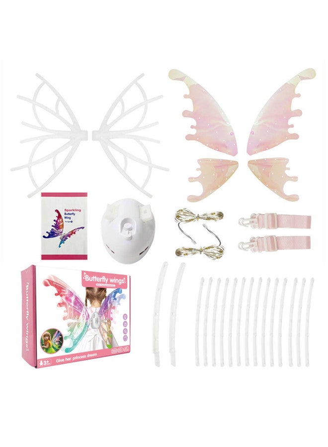 Children Girls Luminous Butterfly Electric Wings Toy Music Elf Wings Performance Costumes Wholesale-Color:[High Edition Installation-Free Watch Remote Control] Elf Wings [National Tide Blue]]  - Image 5