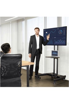 NB NORTH BAYOU NB North Bayou Mobile TV Cart Roiling TV Stand with Wheels for 32 to 75 Inch LCD LED OLED Plasma Flat Panel Screens up to 100lbs AVA1500-60-1P (Black)  - Image 2