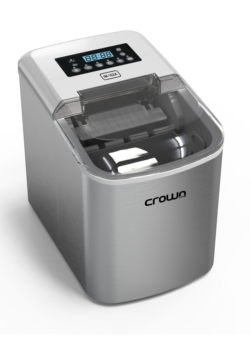 Crownline Portable Ice Maker, 15kg/24 Hours Capacity, 220-240V, 120W, R134a Refrigerant 15 kg 120 W IM-162A Silver - Image 3