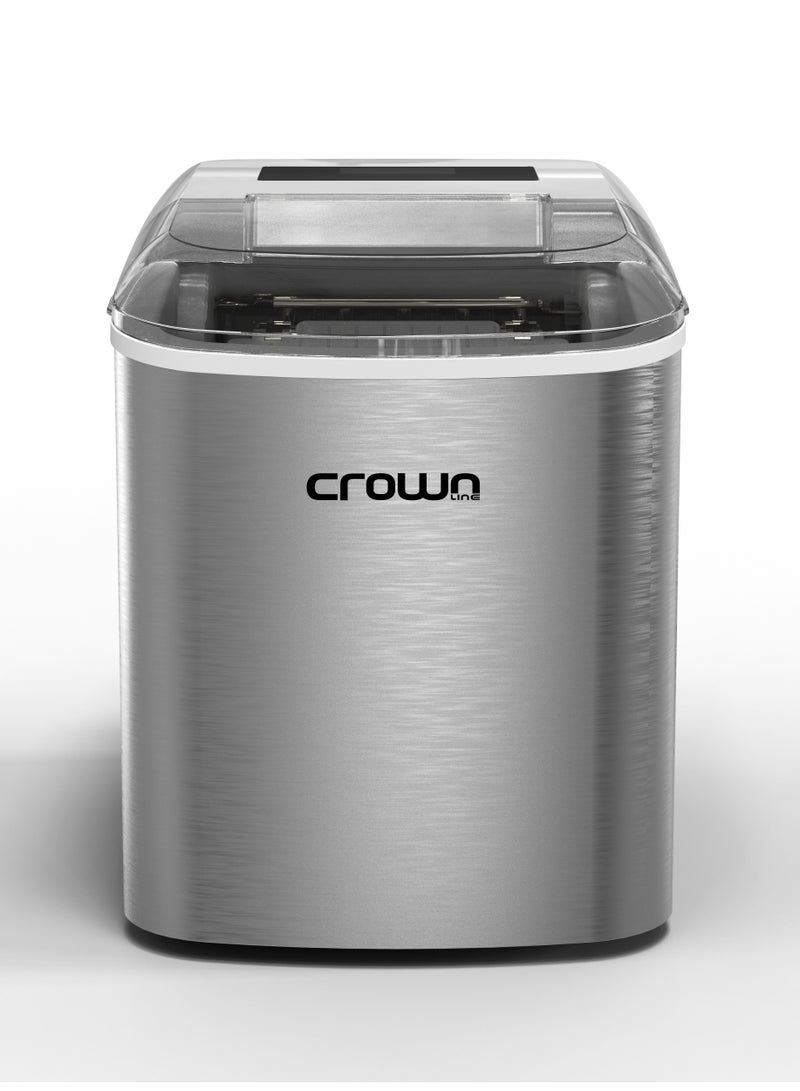 Crownline Portable Ice Maker, 15kg/24 Hours Capacity, 220-240V, 120W, R134a Refrigerant 15 kg 120 W IM-162A Silver - Image 2