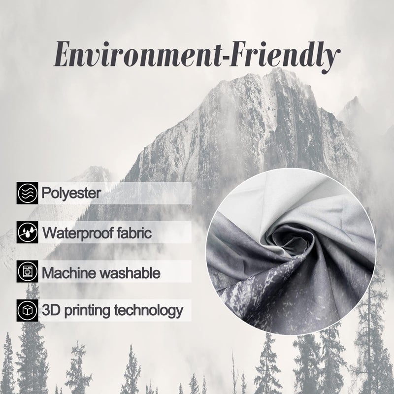 ريديكور Riyidecor صغير كشك RV الستار دش دش 39WX72H بوصة الجبل الطبيعة المناظر الريفية ضبابية شجرة الدخان الوطنية الحدائق في الهواء الطلق - Image 5