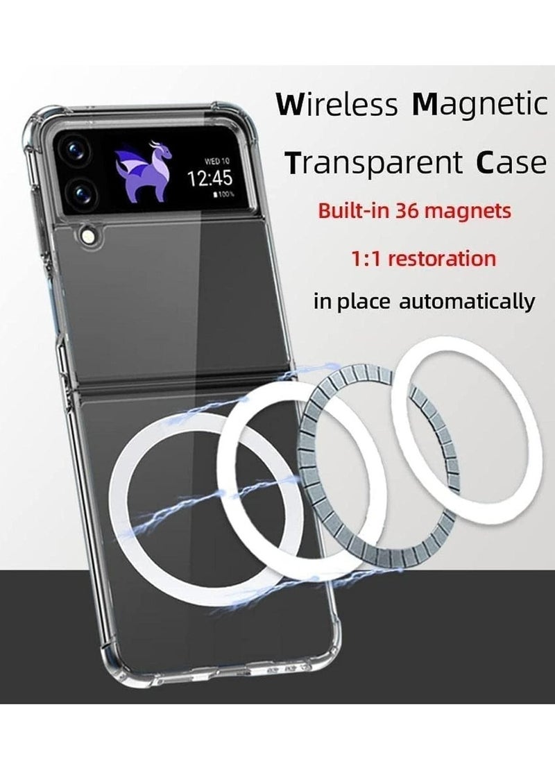 Techie جراب Techie المغناطيسي الشفاف لهاتف Samsung Galaxy Z Flip 4، متوافق مع الشاحن اللاسلكي وMagsafe، جراب شفاف مقاوم للصدمات ومضاد للاصفرار ورقيق للغاية ومقاوم للسقوط - Image 3