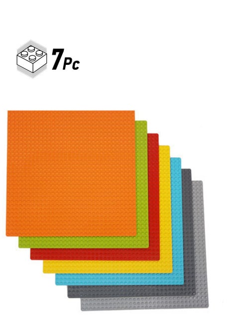 7 Pack Square Baseplates,  32x32 Stud Building Base, 25*25CM Large Building Board Base Plates, Compatible with All Major Brands, Build and Display Board Set（Random Color）