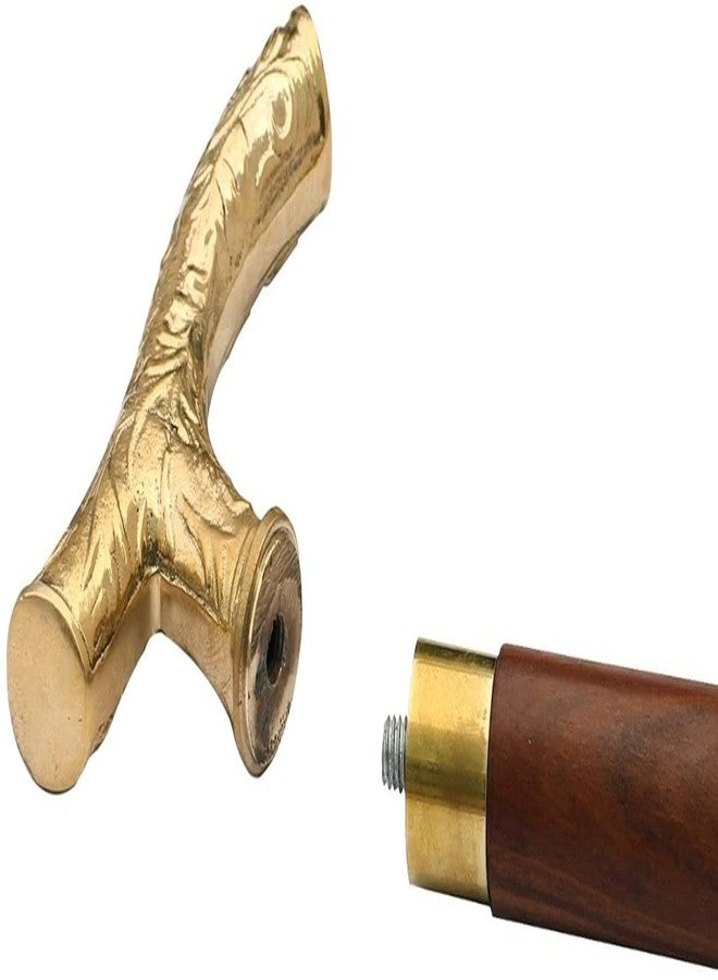 Medieval Replicas Walking Stick 37 Vintage Fritz Brown Sheesham Wood with Brass Handle Walking Stick for Men and Women. Wooden Decorative Canes and Walking Sticks. by SABKraft - Image 3