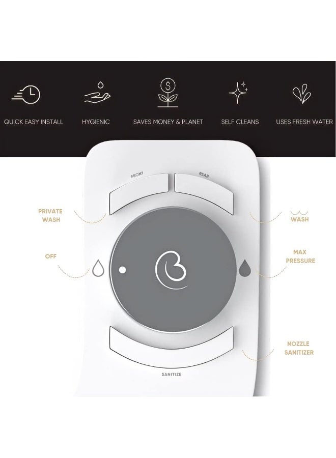Boss Bidet REVOLUTION - Non Electric Bidet Attachment for Toilet with Dual Nozzle, Self-Cleaning Function, and 1.3-Second Cleaning Time. Eco-Friendly with Feminine Wash Feature (New York Platinum) - Image 2