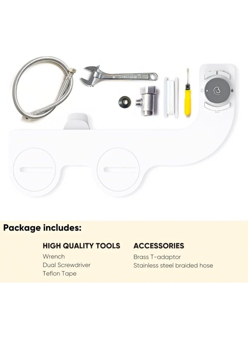 Boss Bidet REVOLUTION - Non Electric Bidet Attachment for Toilet with Dual Nozzle, Self-Cleaning Function, and 1.3-Second Cleaning Time. Eco-Friendly with Feminine Wash Feature (New York Platinum) - Image 5