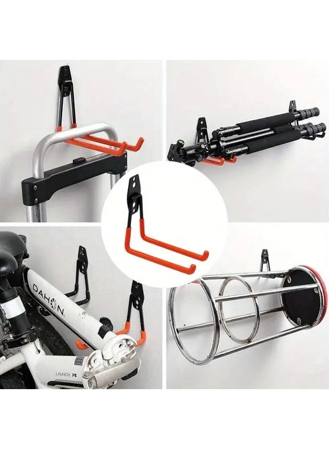 2pcs Heavy Duty Garage Hooks Wall Mounted Organizer For Bike Ladder Garden Tools - Image 2