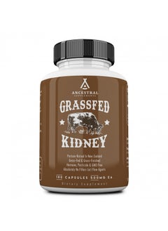 Ancestral Supplements Grass Fed Beef Kidney Supplement, 3000mg, DAO Enzyme Supplement, Kidney Support for Urinary and Histamine Health, Selenium, B12, Non-GMO, 180 Capsules  - Image 1