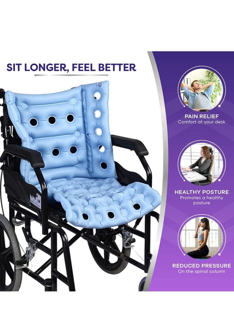 SYOSI - Wheelchair Cushions, Anti-Decubitus Wheelchair Inflatable Seat Cushions for Butt, Breathable Backrest Air Cushion Bed Sore Cushion for Pressure Sores, Portable Travel Seat Cushion for Long Sitting - Image 1