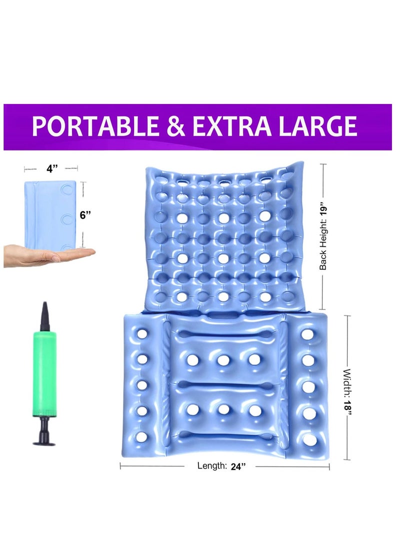 SYOSI - Wheelchair Cushions, Anti-Decubitus Wheelchair Inflatable Seat Cushions for Butt, Breathable Backrest Air Cushion Bed Sore Cushion for Pressure Sores, Portable Travel Seat Cushion for Long Sitting - Image 1