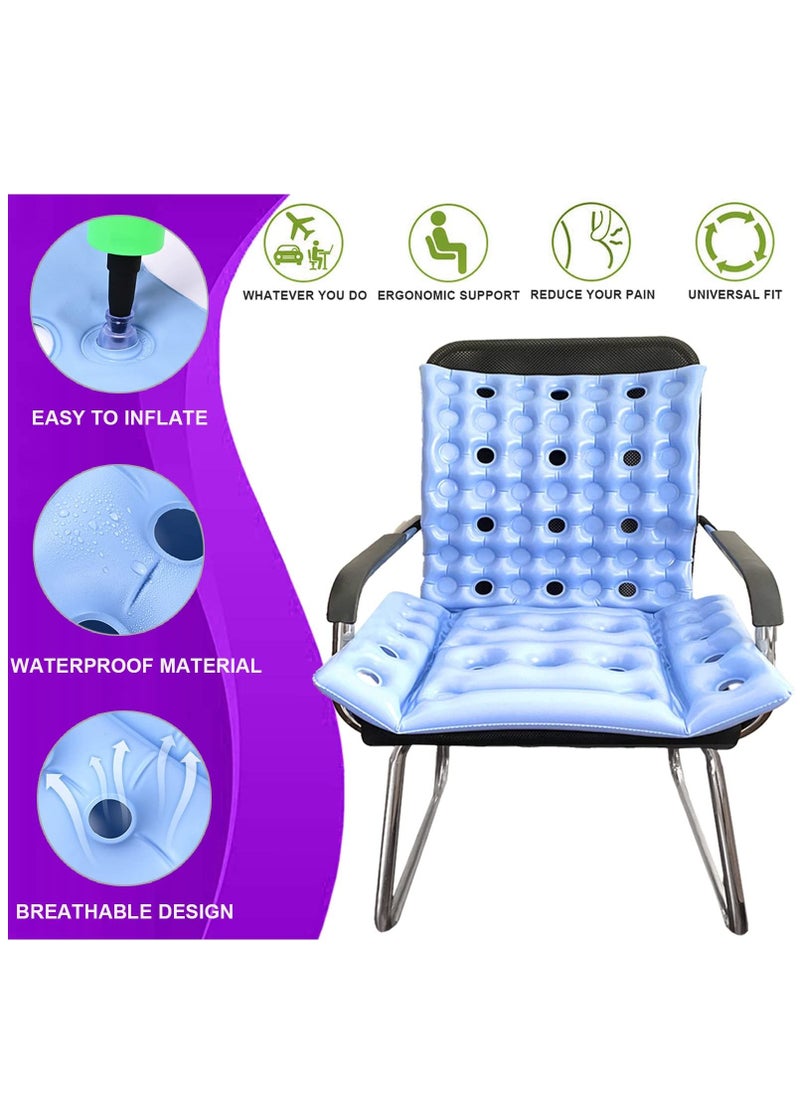 SYOSI - Wheelchair Cushions, Anti-Decubitus Wheelchair Inflatable Seat Cushions for Butt, Breathable Backrest Air Cushion Bed Sore Cushion for Pressure Sores, Portable Travel Seat Cushion for Long Sitting - Image 1