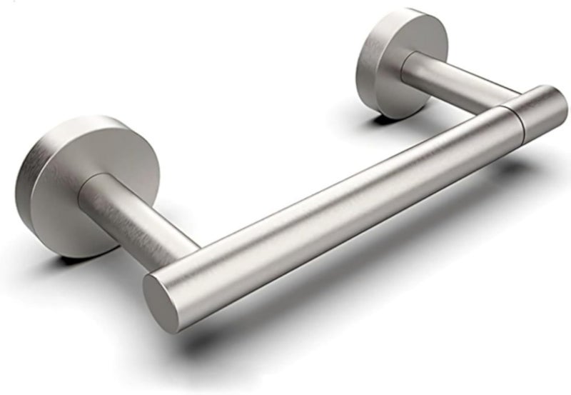 Double Column 304 Stainless Steel roll Paper Holder, Detachable Wall Mounted Toilet Paper Holder, Round Double Base Bathroom Wall Mounted Toilet Paper Holder (Silver)