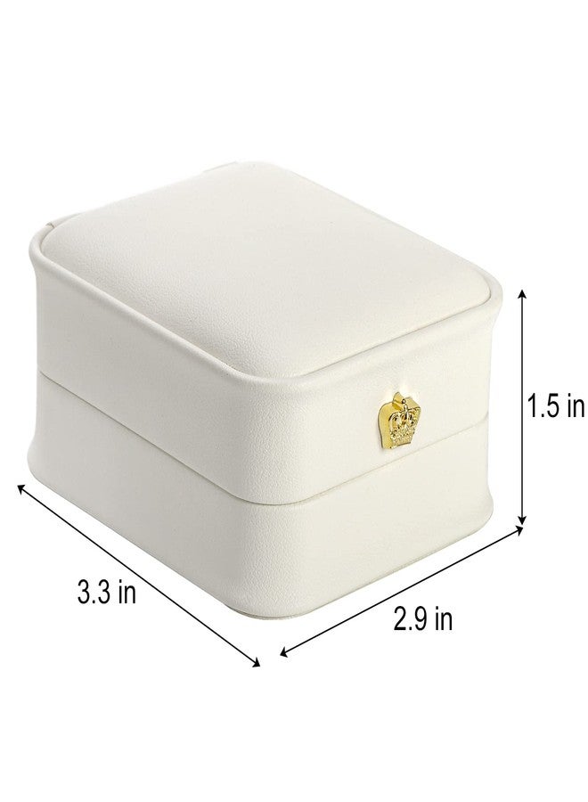 Elsjoy Set of 4 White Pendant Necklace Box, Velvet Necklace Storage Box Faux Leather Jewelry Gift Box, Necklace Storage Case Pendant Packaging Box for Gift, Engagement, Proposal - Image 2