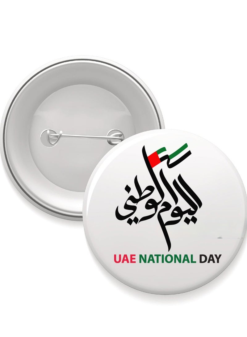 شارة زر اليوم الوطني لدولة الإمارات العربية المتحدة - دبوس بروش على شكل زر خلفي مستدير لهدايا حفلات اليوم الوطني - Image 1