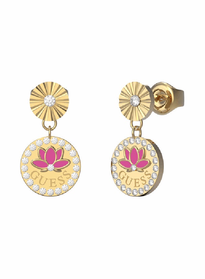 GUESS Fuchsia Lotus Pendant Earring 