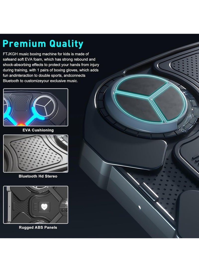 راكسوم آلة الملاكمة اللكمة، آلة الملاكمة مع الموسيقى، الأطفال، بلوتوث، آلة الملاكمة الموسيقية LED الذكية مع قفازات الملاكمة، الملاكمة الإلكترونية، مدرب الملاكمة المثبت على الحائط، هدية للأطفال - Image 4