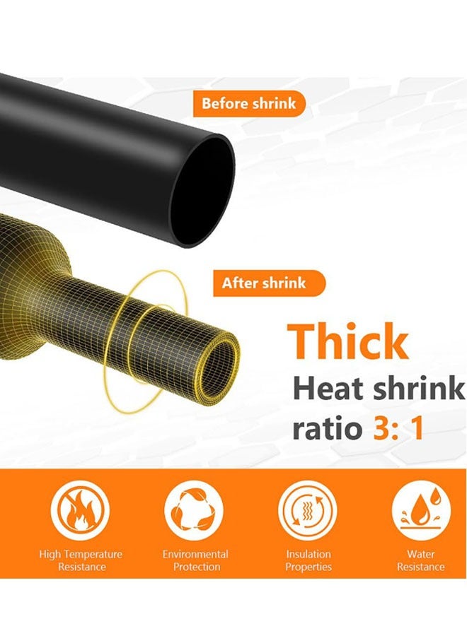 Heat Shrink Tubing, 3:1 Black Heat Shrink Tube, Dia 0.5 INCH * 10 FT Long Shrinkable Tube Cable Sleeve, Waterproof Heat Shrinkable Tube For Cable Insulation, Marking, Cable Bundling, Repair  - Image 3