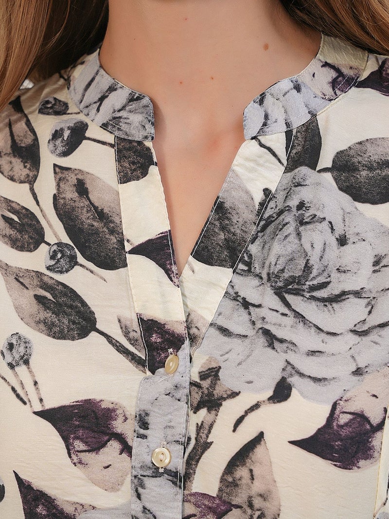 BIG DART BDART Floral Maxi Dress With Mandarin Collar - Image 4