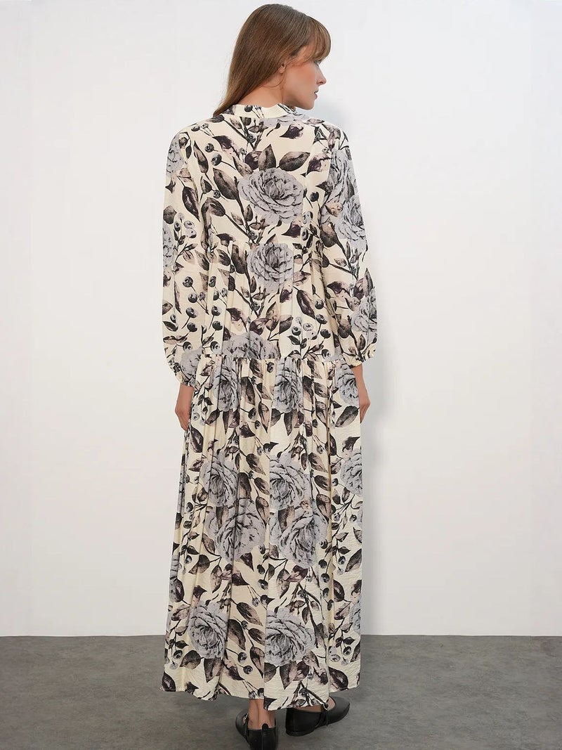 BIG DART BDART Floral Maxi Dress With Mandarin Collar - Image 5