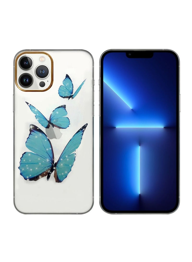 JOWAY iPhone 12 Pro Max Butterfly Print Clear Case Ultra Slim Shockproof Transparent Cover Design 10 - Image 2