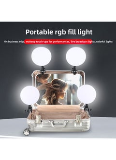 General Portable LED Fill Light Adjustable Color Temperature Flat Lamp Indoor Portrait Beauty Lighting Box Clamp On Makeup Mirror-Specifications:Universal Ball Joint Strong Clamp (1/4 Joint)  - Image 2