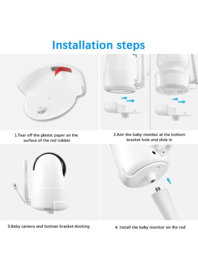 Aobelieve Flexible Baby Camera Twist Mount for iFamily SM650/SM651, Kidsneed SM935A/SM935C, HUBOOK SM652, and ANMEATE SM650 Video Baby Monitor - Image 3
