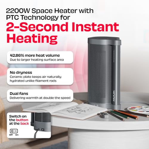 NUUK HÖT BAR 2-Sec Instant Heating PTC Heater for Room | Upto 20% Bill Savings | Zero Dryness | Super-Silent, Portable | Vertical & Horizontal Use | 2200W | Perfect Replacement for small 7/9 fin OFRs - Image 3