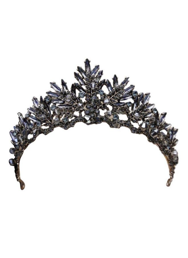 يبوبريتي تاج زفاف من الكريستال من Beaupretty Baroque Queen Crown للنساء، تاج من الباروك القوطي، عصابة رأس عتيقة، غطاء رأس فاخر لحفلات الزفاف وحفلات التخرج وأزياء الهالوين (أسود)  - Image 1