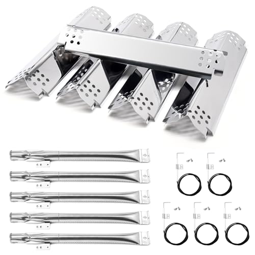 Adviace Grill Replacement Parts for Nexgrill 7200888 7200888N 7200830H Gas Grill Models 5 Pack Stainless Steel Pipe Burners Heat Plates and Electronic Ignitors Kit for Nexgrill Replacement Parts