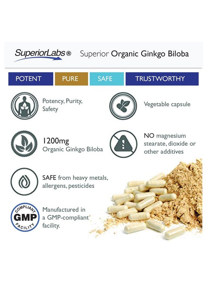 SuperiorLabs - Ginkgo Biloba - 1200mg, 120 Vegetable Capsules - Added Black Pepper for Optimal Absorption - Supports Brain and Heart Health - Memory & Concentration - Circulation Support - Image 5