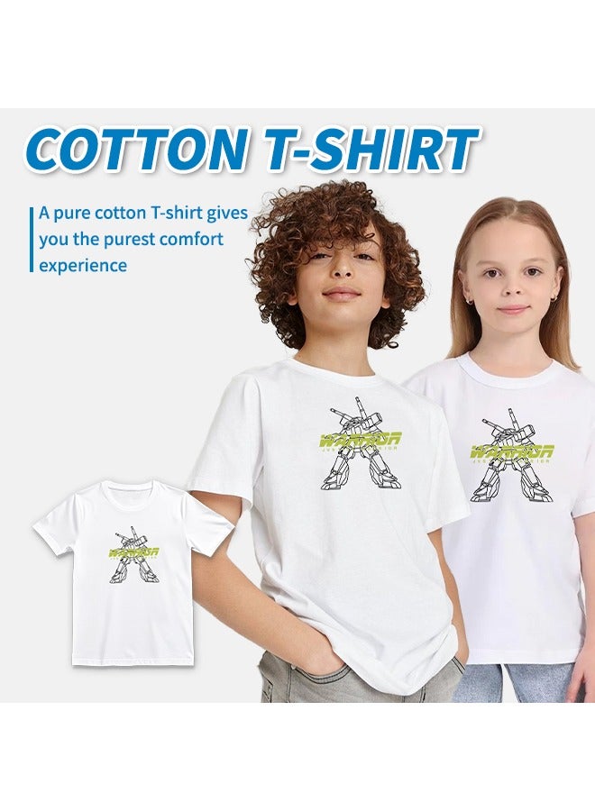 Kids Lightweight Cotton Printed T-Shirt – Soft, Breathable & Anti-Pilling Short-Sleeved T-Shirt, Summer Must-Have Tops for Boys and Girls (Sizes 90-140)  - Image 2