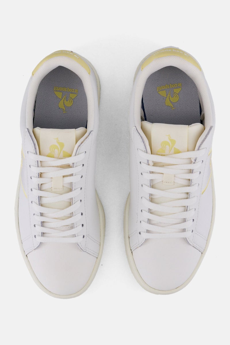 le coq sportif Women Classic Soft Lace Up Casual Shoes, White  - Image 3