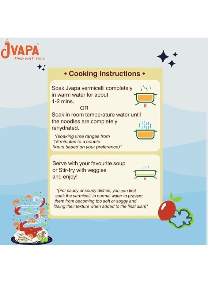 Jvapa Rice Vermicelli Long Thin Noodles 250g, Pack of 2 - Image 4