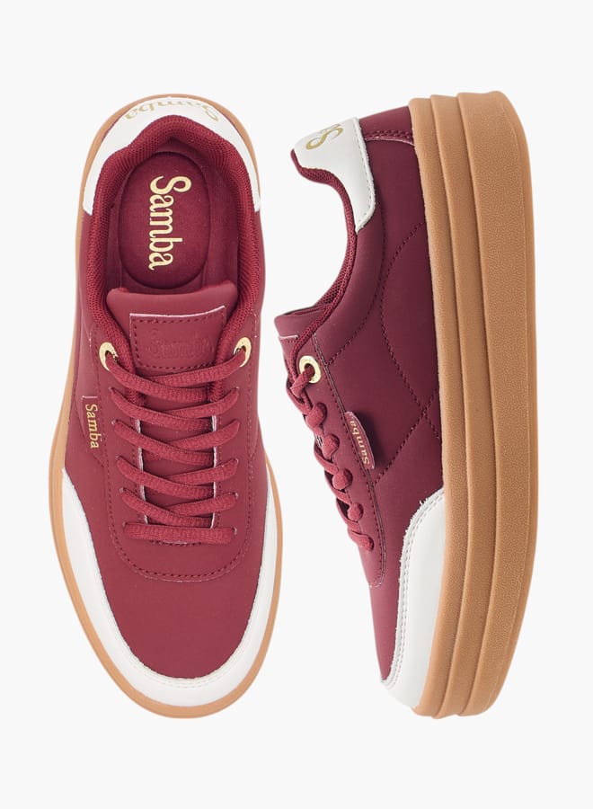 SAMBA حذاء رياضي نسائي مزود بألواح ورباط - Image 1