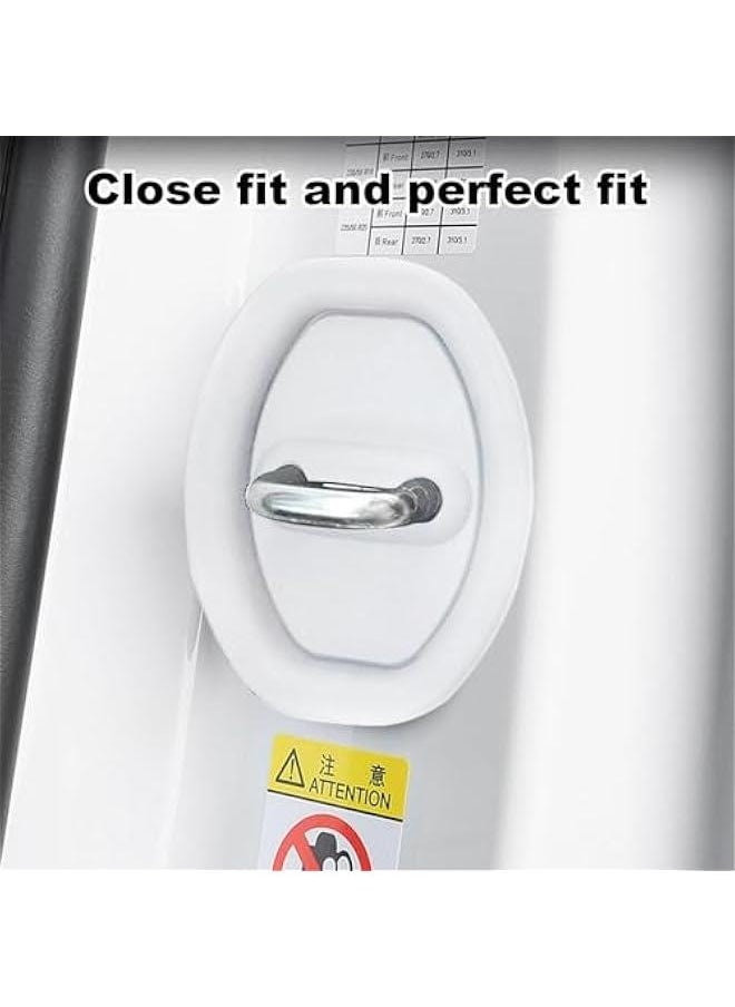 Generic 4 Silicone Door Latch Protective Covers for Car Door Locks | Car Silicone Door Latch Protective,Silent Shock Pads Vehicle Doors Locks Guard Stopper Set Auto Accessories  - Image 2
