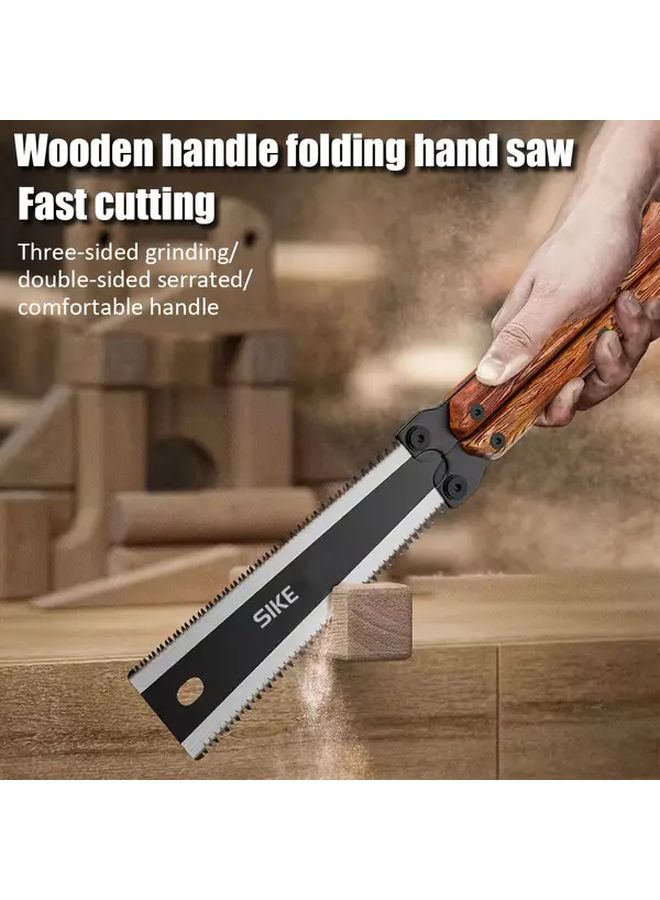 Double Sided Folding Hand Saw For Wood PVC Cutting And Garden Pruning - Image 3