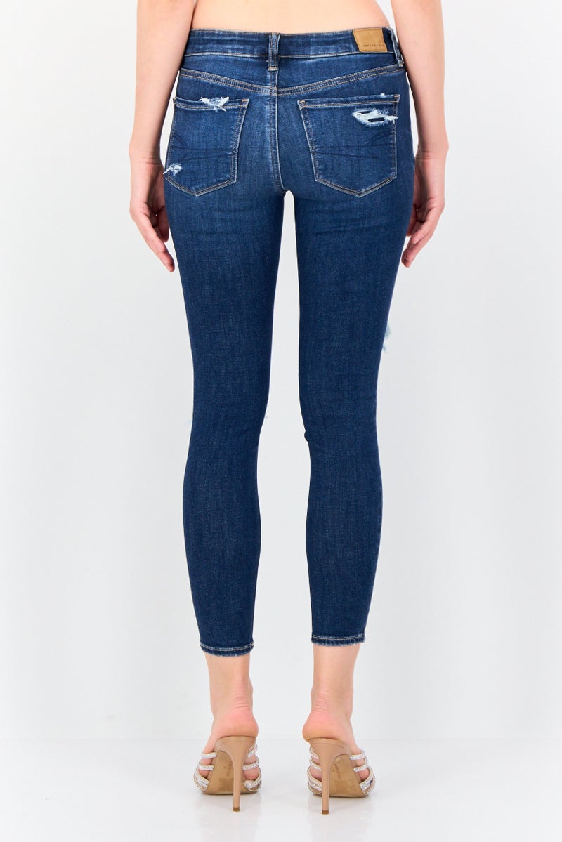 American Eagle جينز دنيم مرن للنساء بقصة عادية، أزرق - Image 3
