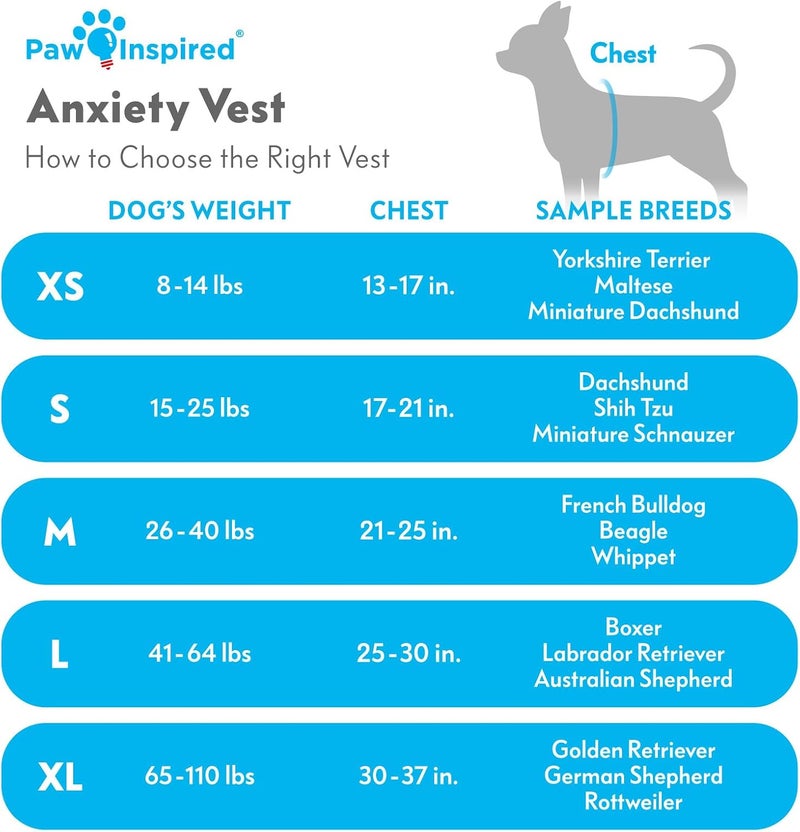 Paw Inspired Dog Anxiety Vest, Calming Weighted Thunder Jacket for Dogs, Soothing Compression Vest for Thunderstorms, Fireworks, Travel, Separation Anxiety (X-Small) - Image 3