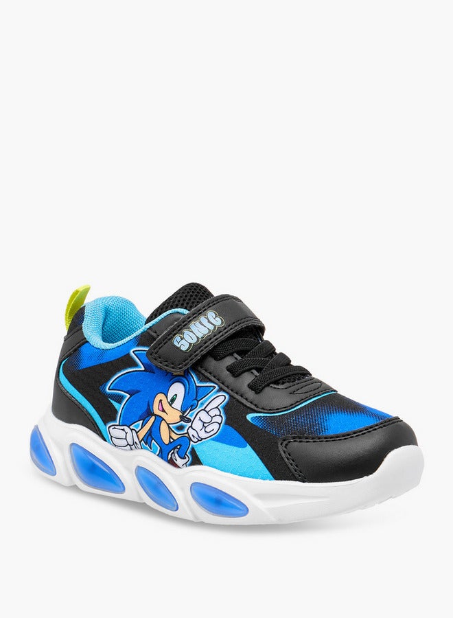 SONIC Boys the Hedgehog Print Light-Up Sneakers with Hook and Loop Closure  - Image 2