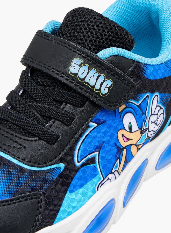 SONIC Boys the Hedgehog Print Light-Up Sneakers with Hook and Loop Closure  - Image 5