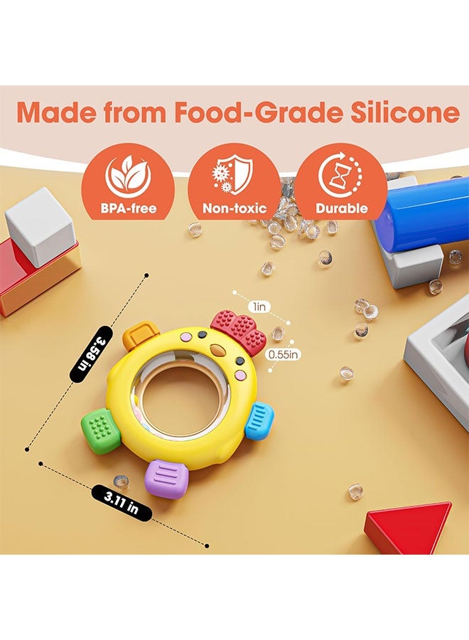 Teething Toys for Baby, Silicone Teething Rattles Ring, BPA Free, Easy to Hold, Baby Sensory Toys 0 3 6 12 24 Months, Babies Essentials for Newborn Infant Gift - Image 3