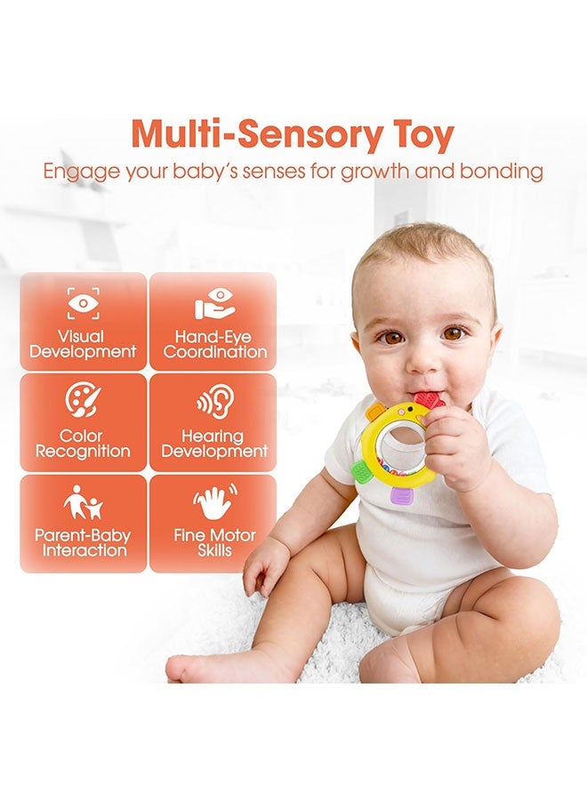 Teething Toys for Baby, Silicone Teething Rattles Ring, BPA Free, Easy to Hold, Baby Sensory Toys 0 3 6 12 24 Months, Babies Essentials for Newborn Infant Gift - Image 4