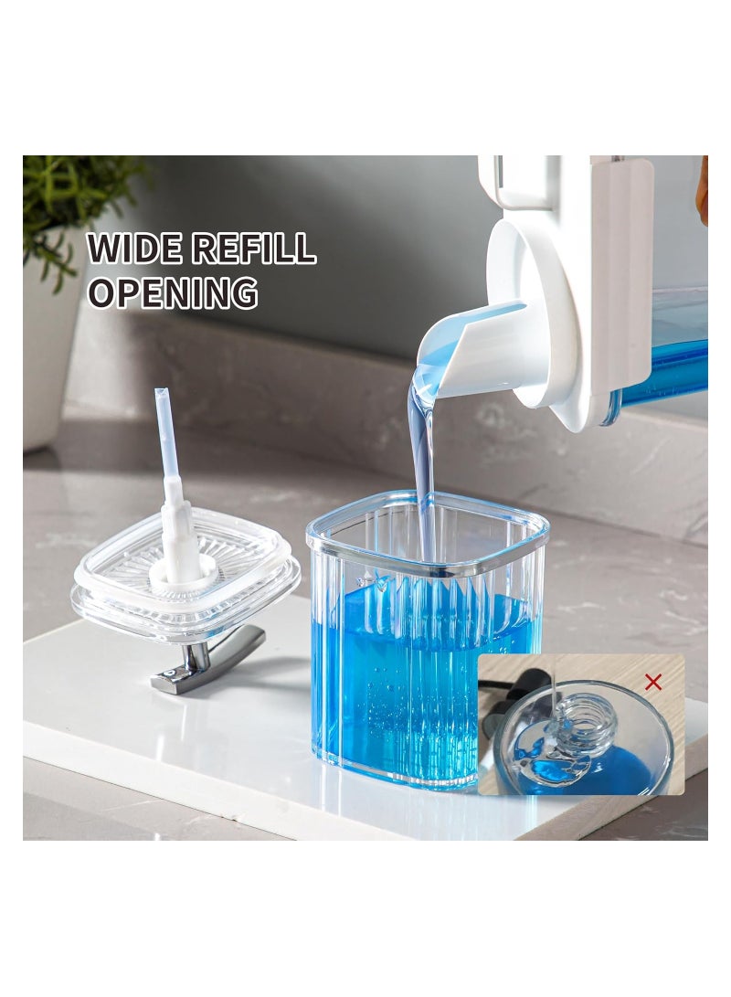 SYOSI Hand Soap Dispenser 15oz Clear Acrylic Liquid Soap Dispenser Acrylic Plastic Liquid Countertop Pump Bottles Refillable Lotion Dispenser for Bathroom Decor Kitchen College Dorm - Image 2