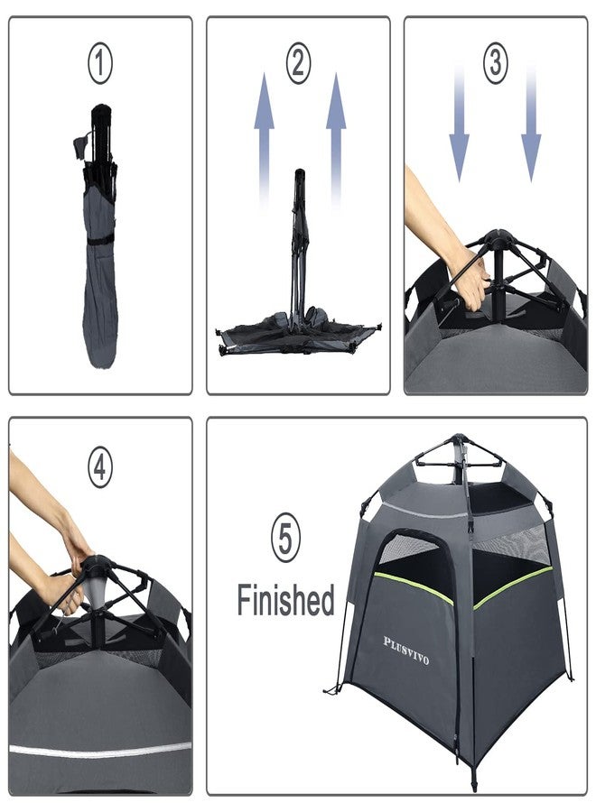 plusvivo Pop Up Dog Tents, Plusvivo Foldable Cool Mesh Camping Tent - 40" X 40" X 28" With Shoulder Bag & UV Canopy - Image 3