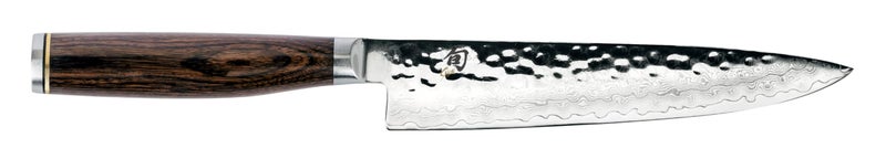 Shun Premier 65 Utility Knife Handcrafted Japanese Knife VGMAX Core with Damascus Stainless Steel Cladding Pakkawood Handle Precision and Sharpness for Professional and Home Chefs