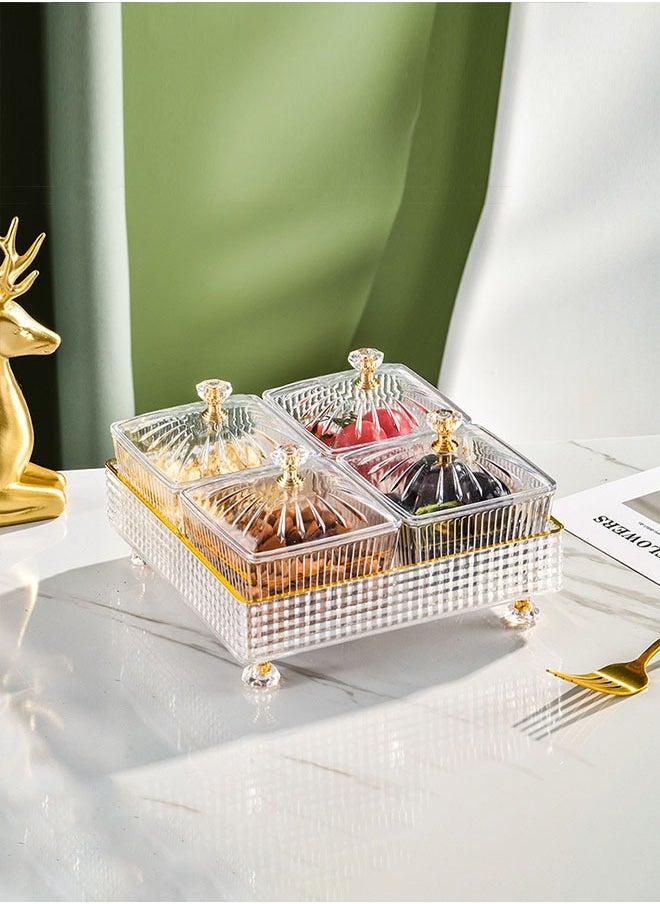 Generic 6pcs Snack Storage Box Multifunctional Party Snack Tray Dried Fruit Serving Plate Cosmetic Storage Boxes Desktop Organizer for Fruits Nuts Candies Crackers Clear 18.5x27.5x6 cm  - Image 5