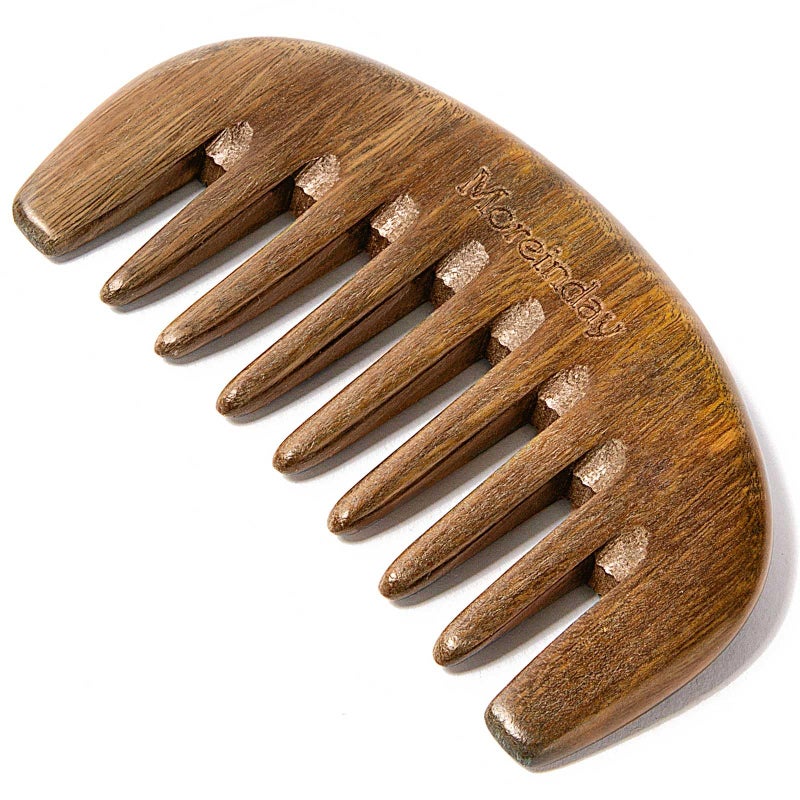The Moreinday Wide Tooth Wooden Scalp Detangling Hair Comb for Women and Men  Green Sandalwood