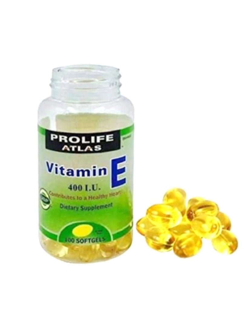 ATLAS PROLIFE ATLAS Vitamin E 400IU X 100 Softgels  - Image 1