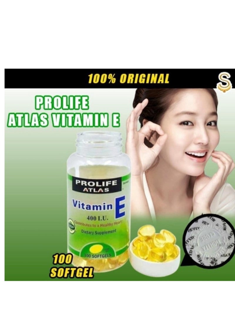 ATLAS PROLIFE ATLAS Vitamin E 400IU X 100 Softgels  - Image 2